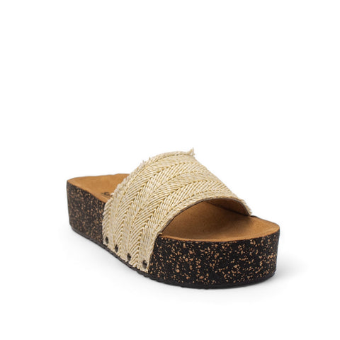 Women Beige Khesh Slipper #2828