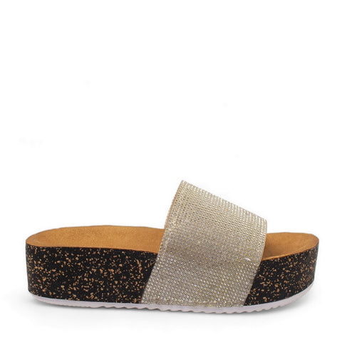 Women Silver Glitter Slipper #2830