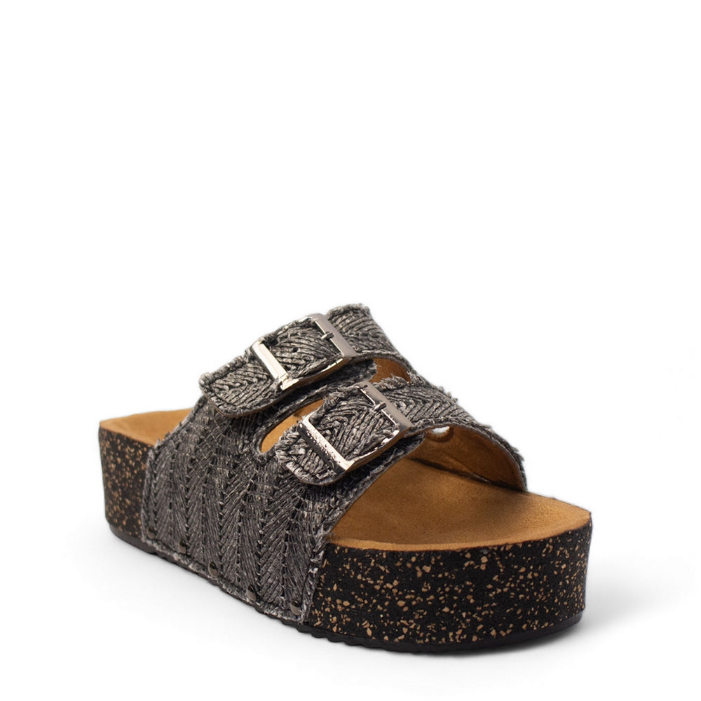 Women Black Khesh Slipper #2834