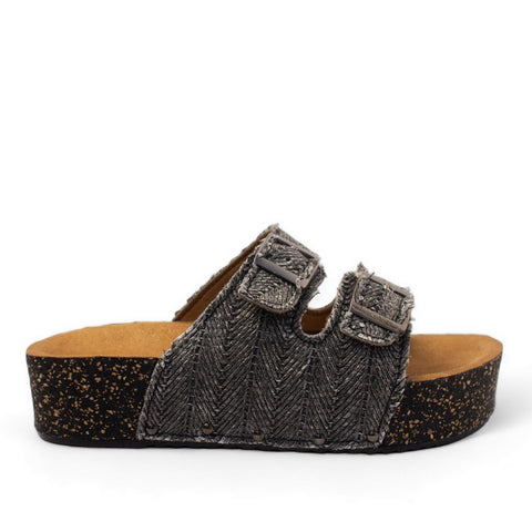 Women Black Khesh Slipper #2834