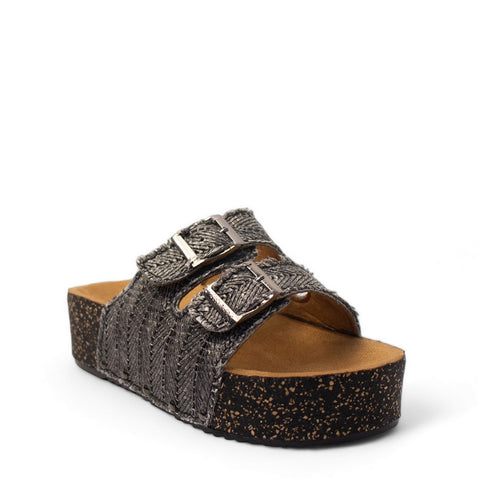 Women Black Khesh Slipper #2834