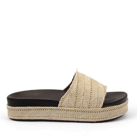 Women Beige Khesh Slipper #2849