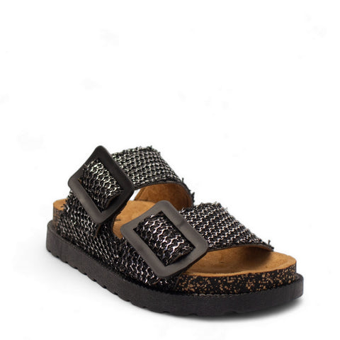 Women Black Khesh Slipper #2851
