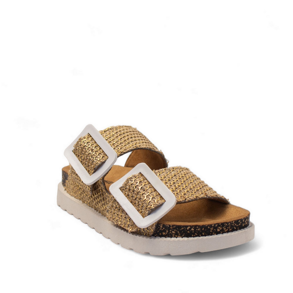 Women Gold Khesh Slipper #2852