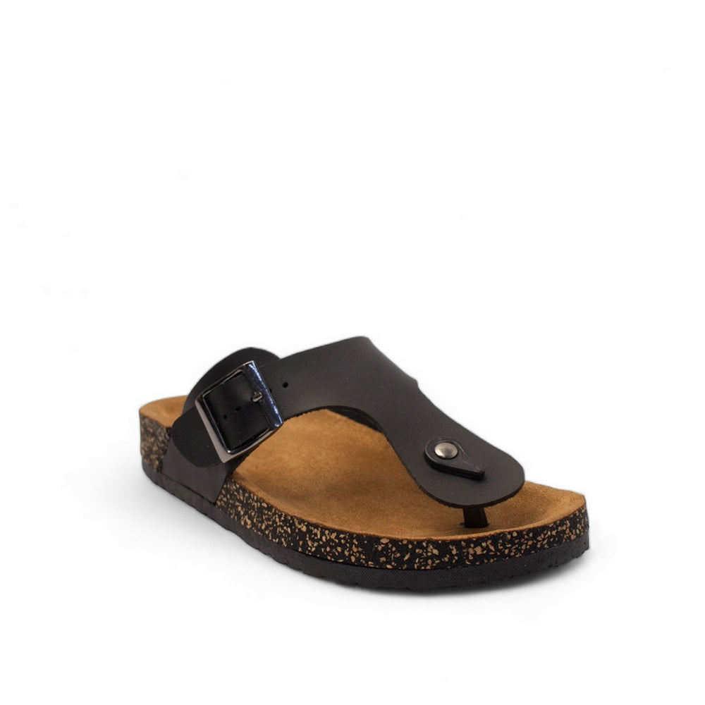 Women Black Leather Slipper #2871