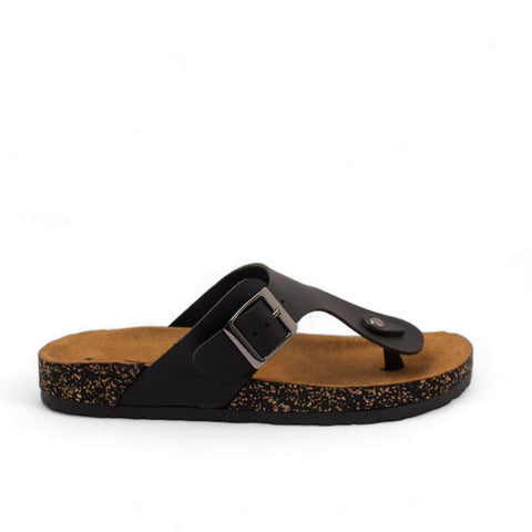 Women Black Leather Slipper #2871