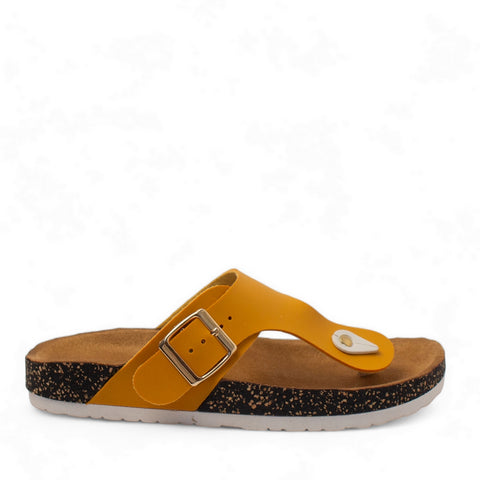 Women Yellow Leather Slipper #2875