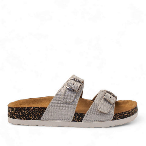 Women Silver Glitter Slipper #2884