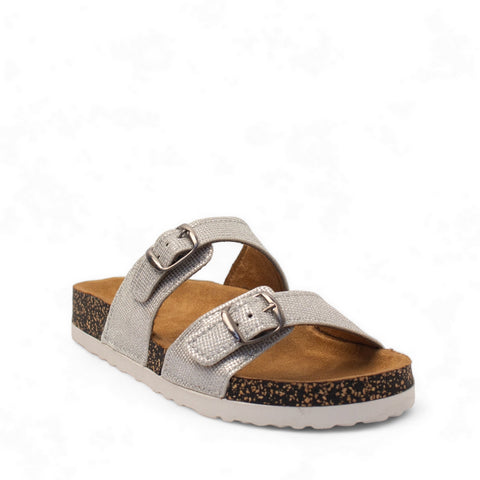Women Silver Glitter Slipper #2884