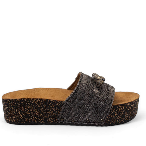 Women Black Khesh Slipper #2902