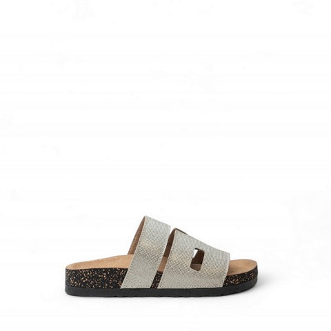 Women Silver Glitter Slipper #2903