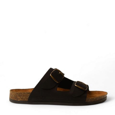 Women Black Leather Slipper #2967