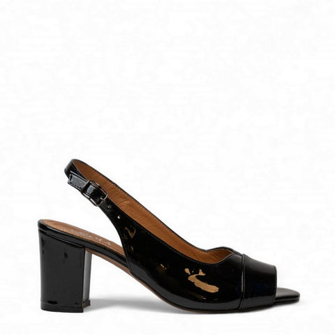 Women Black Vernis Leather Sandal #3082