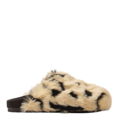 Women White Fur Slipper #3125