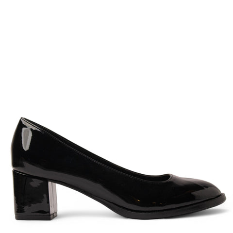 Women Black Vernis Leather Shoe #3638