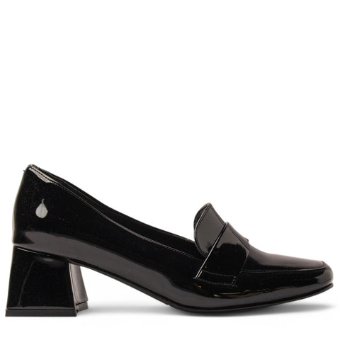 Women Black Vernis Leather Heels #3639