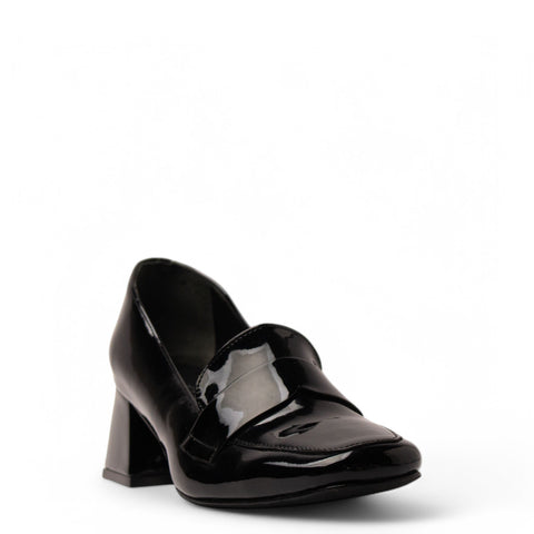 Women Black Vernis Leather Heels #3639