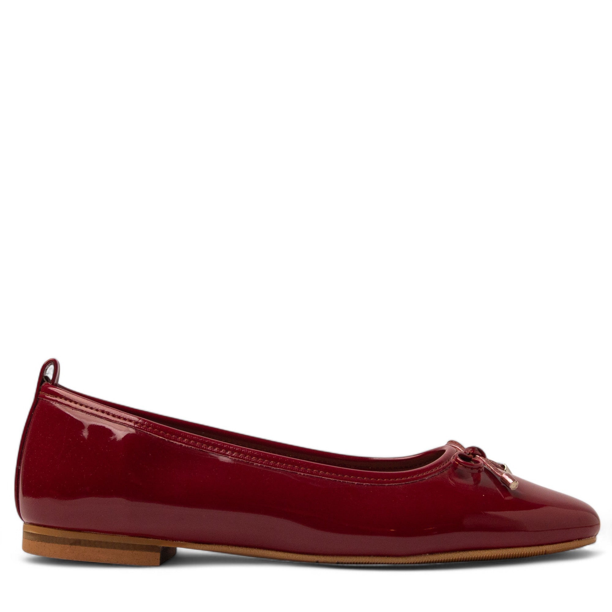 Women Maroon Vernis Leather Ballerina #3646