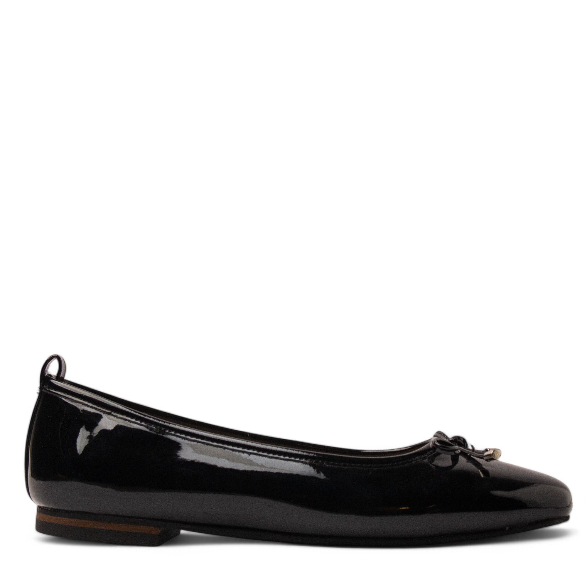 Women Black Vernis Leather Ballerina #3650