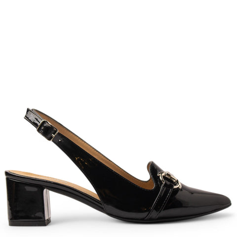 Women Black Vernis Leather Heels #3659