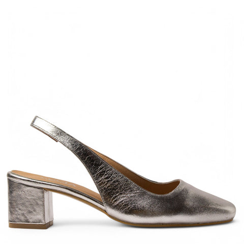 Women Silver Leather Sandal #3665