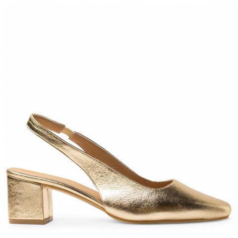 Women Gold Leather Sandal #3666