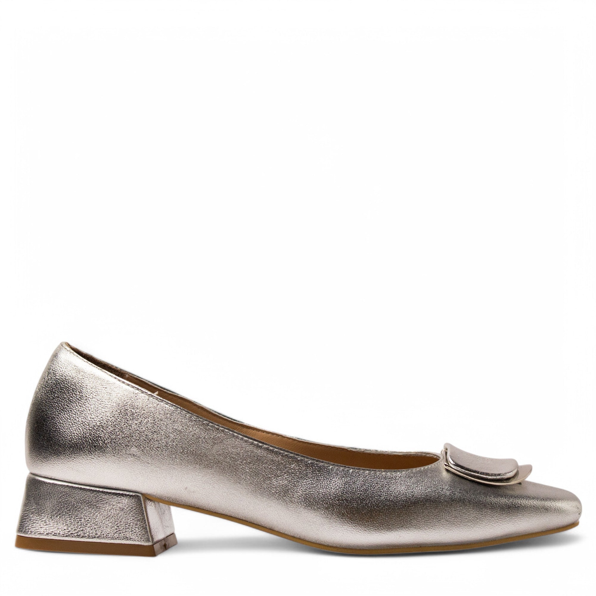 Women Silver Leather Shoe #3669