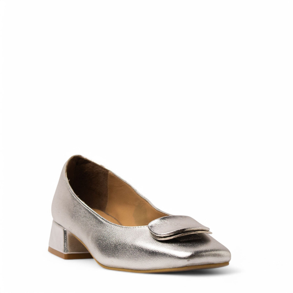 Women Silver Leather Shoe #3669