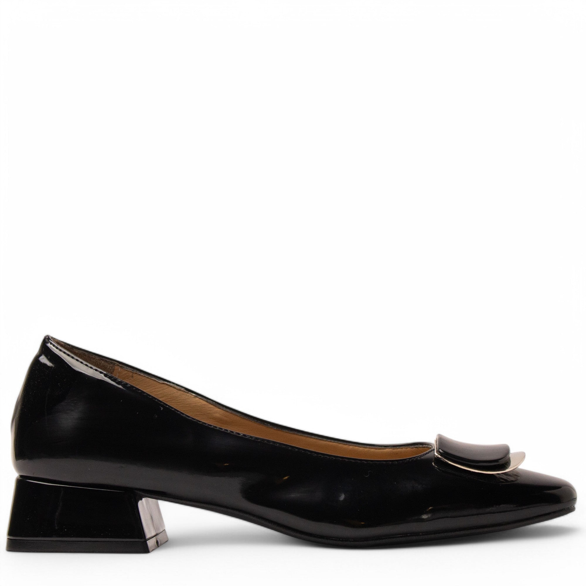 Women Black Vernis Leather Shoe #3672