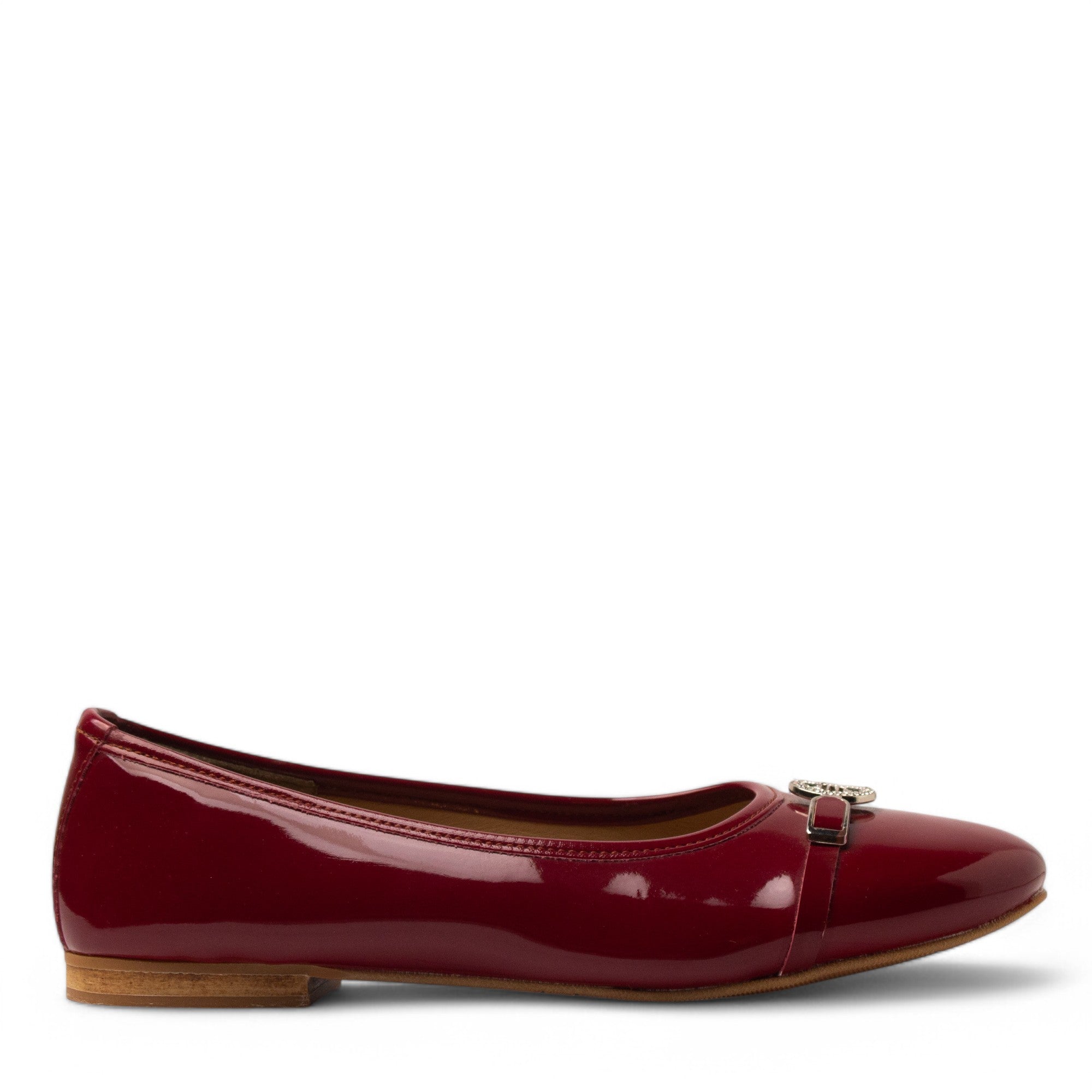 Women Maroon Vernis Leather Ballerina #3678