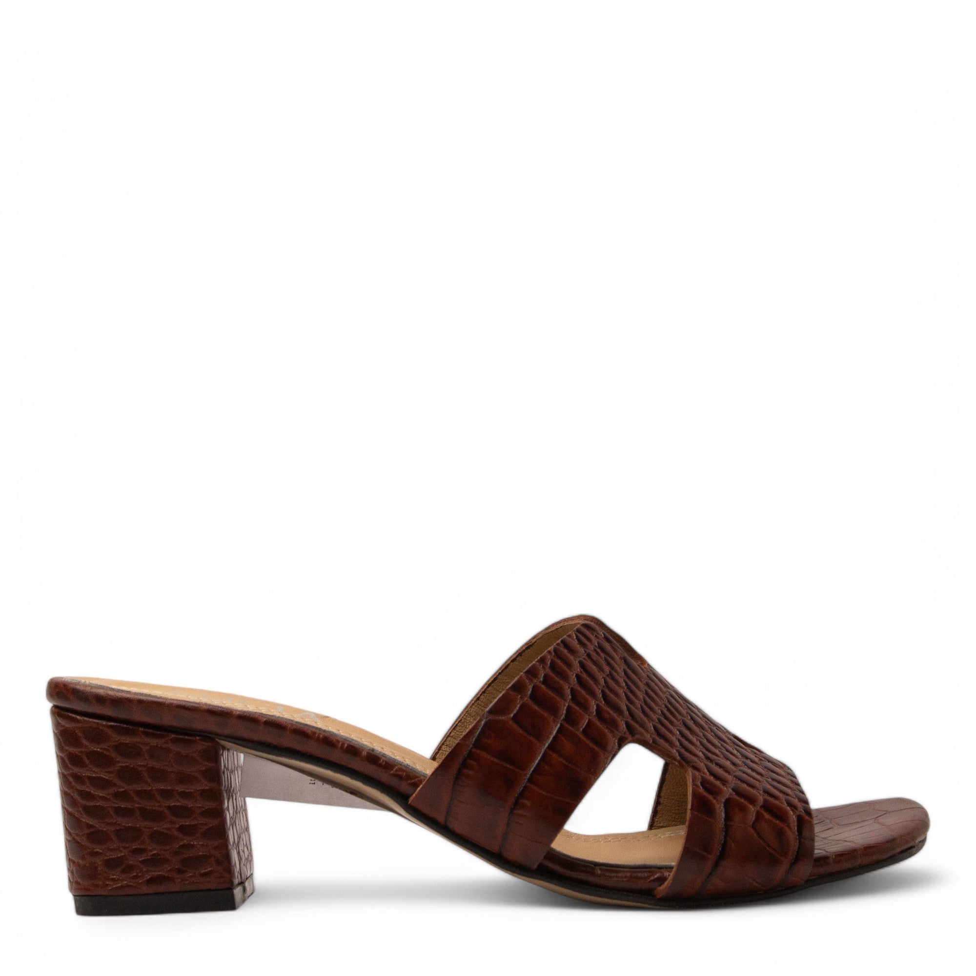 Women Brown Leather Heels #3692