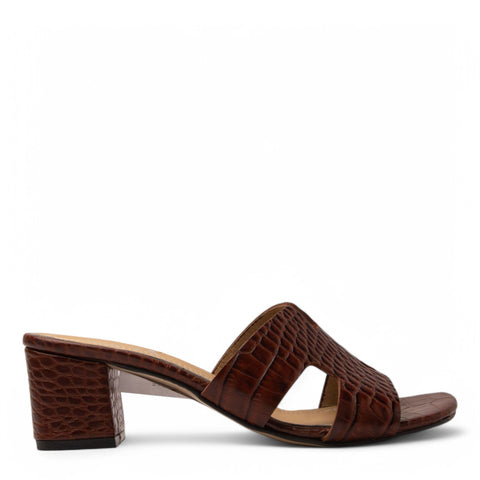 Women Brown Leather Heels #3692