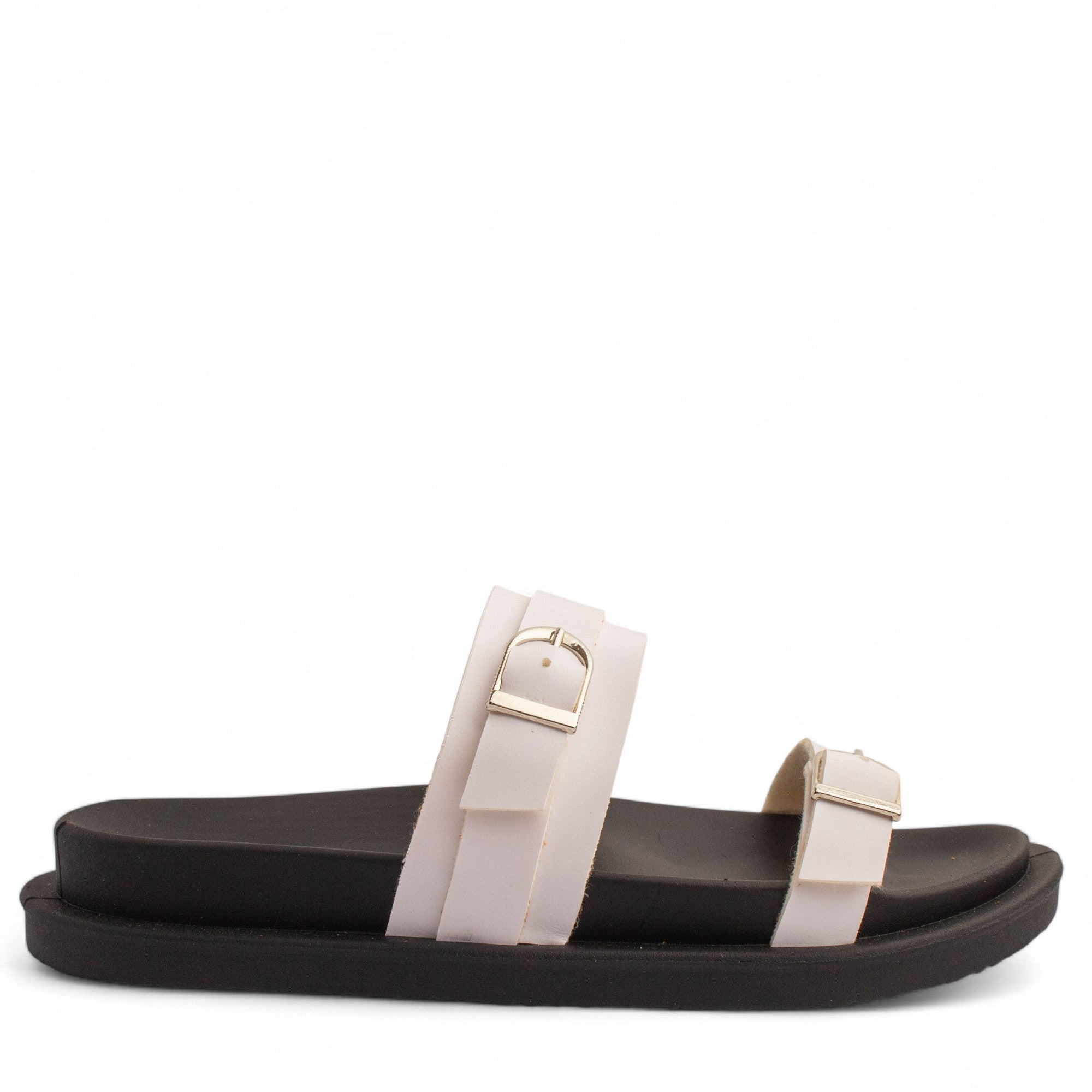 Women Black Leather Slipper #3753