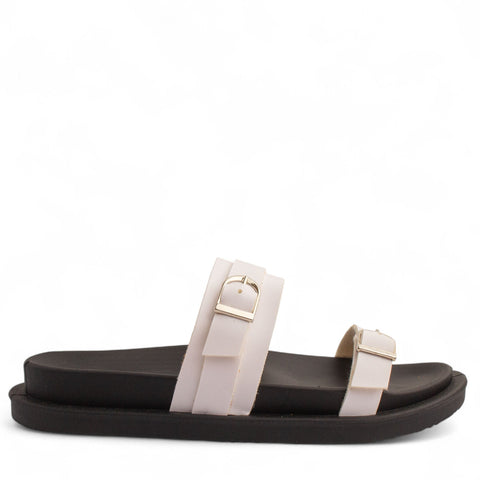 Women Black Leather Slipper #3753