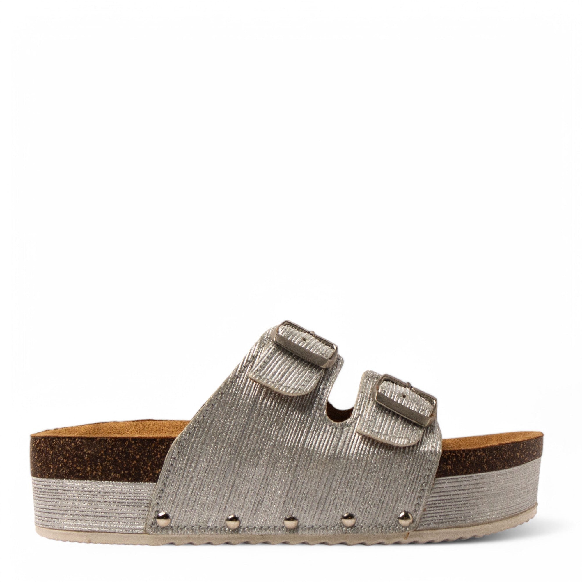Women Silver Glitter Slipper #3763