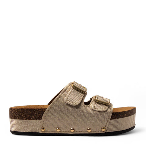 Women Gold Glitter Slipper #3765