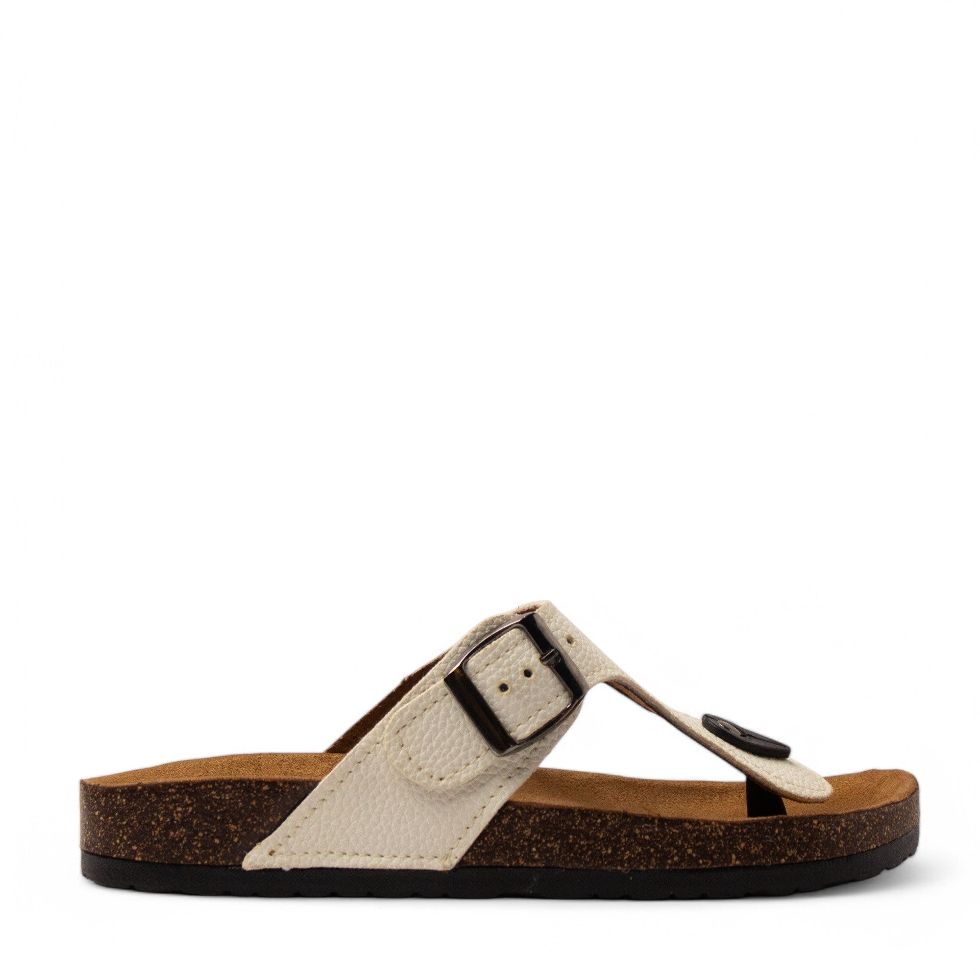 Women White Leather Slipper #3791