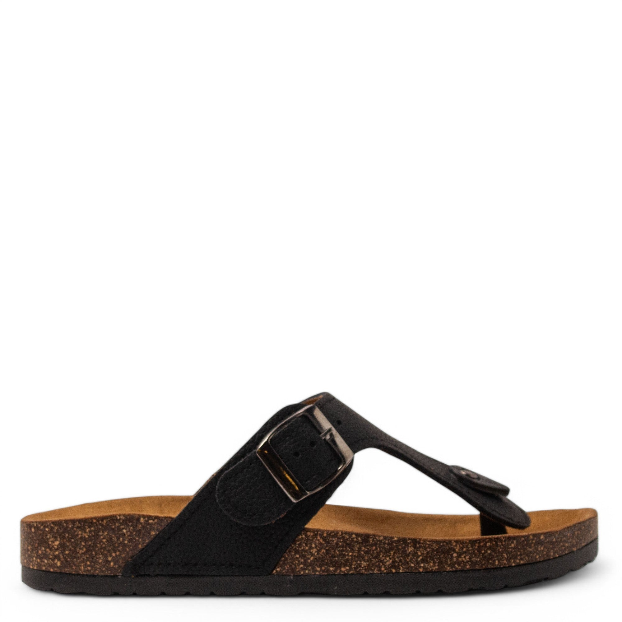 Women Black Leather Slipper #3792