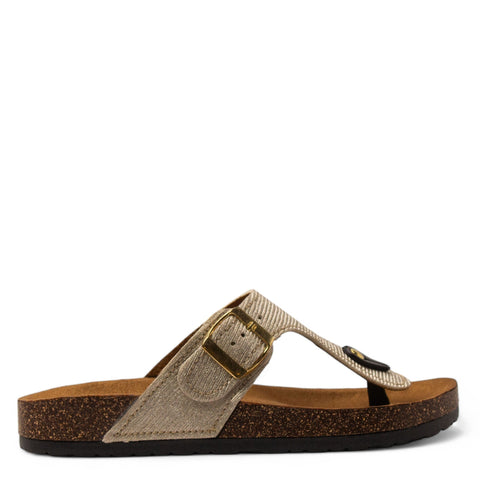 Women Gold Glitter Slipper #3795