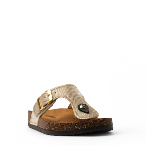 Women Gold Glitter Slipper #3795