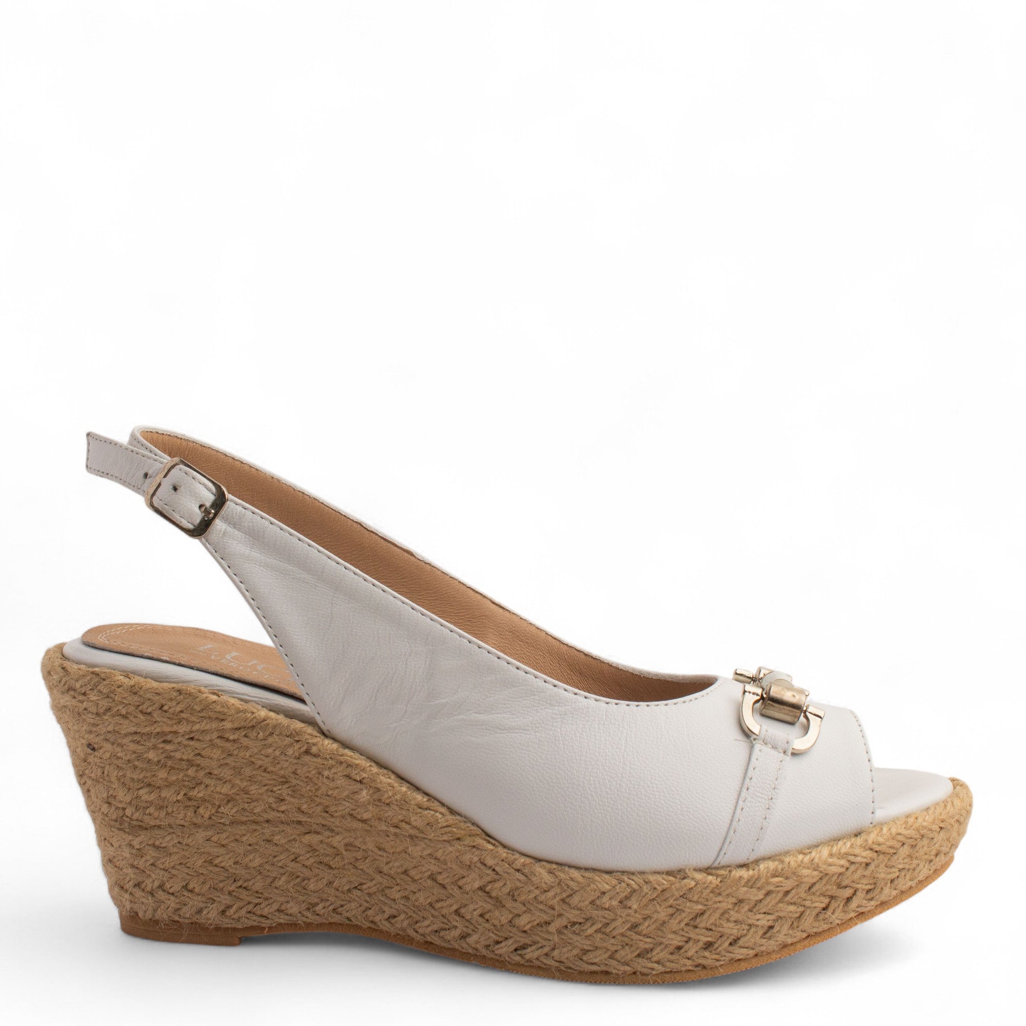 Women white Leather Sandal #3812