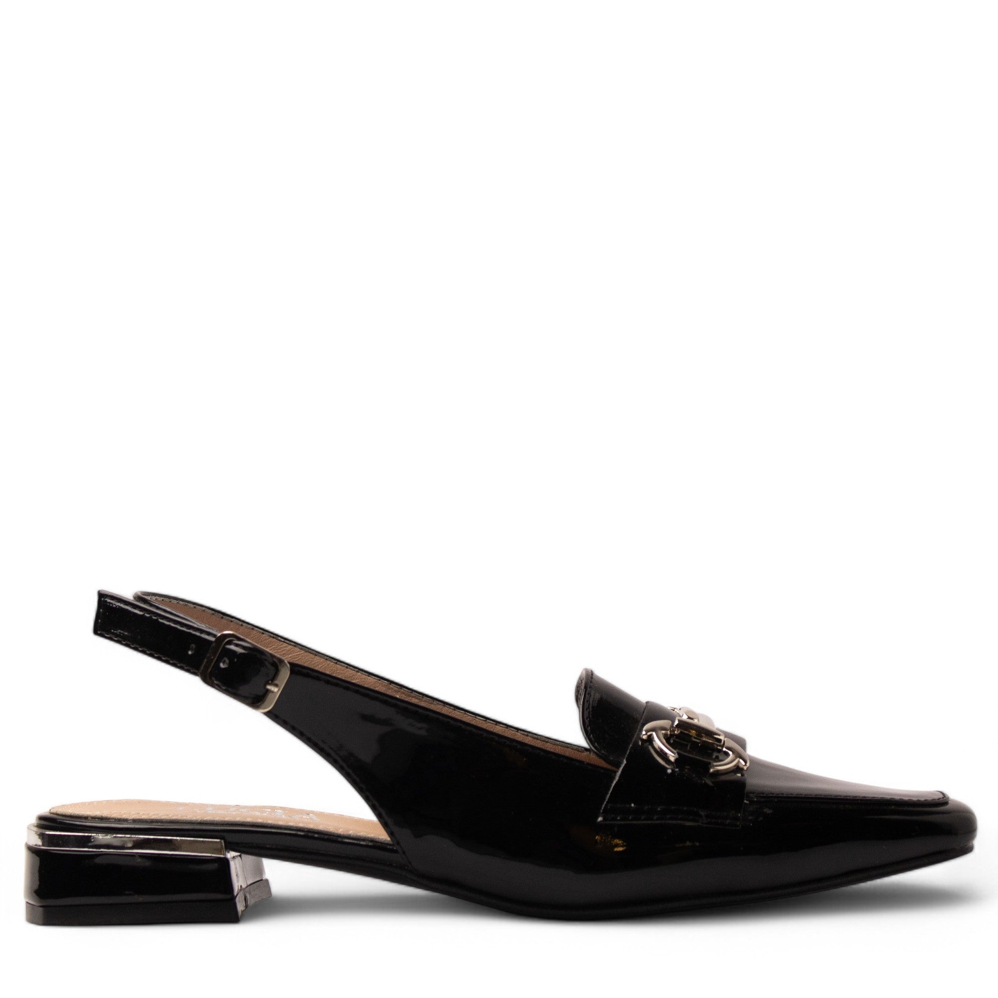 Women Black Vernis Leather Sandal #3816