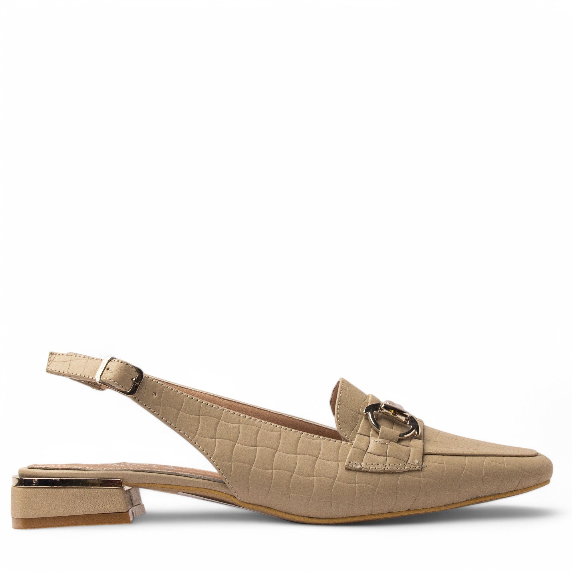 Women Beige Leather Sandal #3818