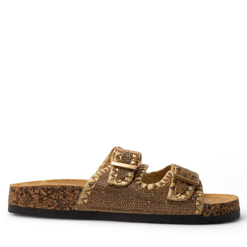 Europeon Union Women Gold Glitter Slipper #3845