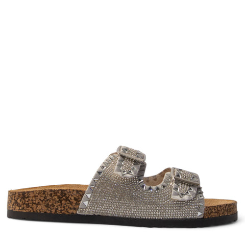 Europeon Union Women Silver Glitter Slipper #3847