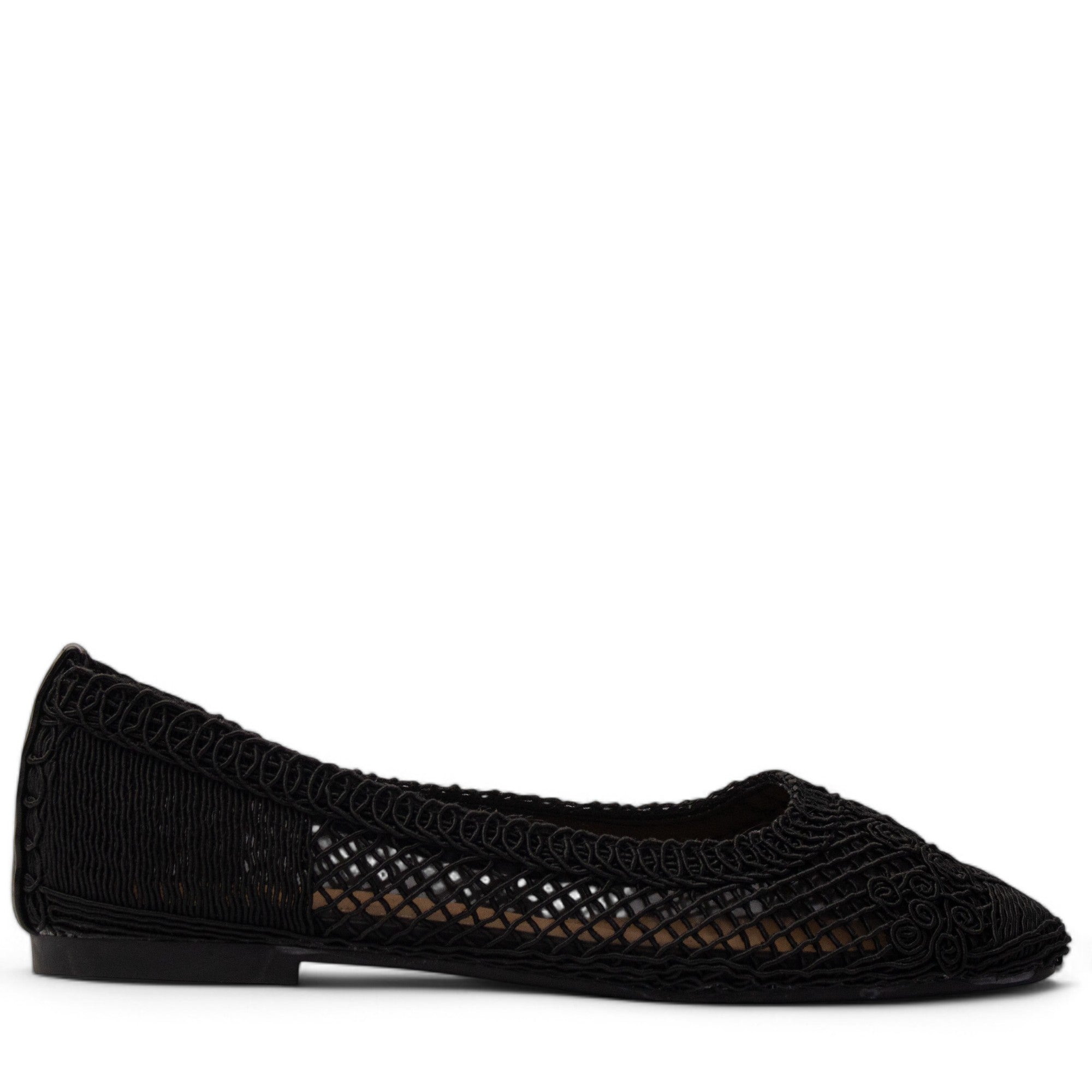 Europeon Union Women Black Cloth Ballerina #3848