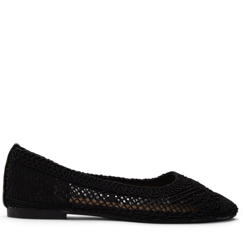 Europeon Union Women Black Cloth Ballerina #3848