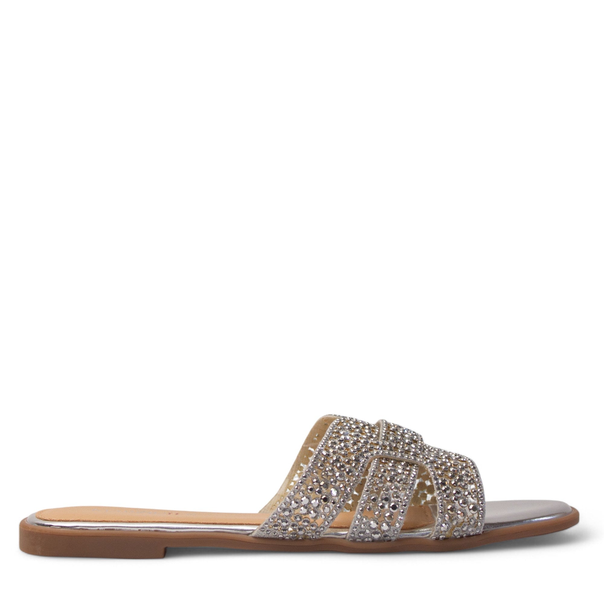 Europeon Union Women Silver Glitter Slipper #3861
