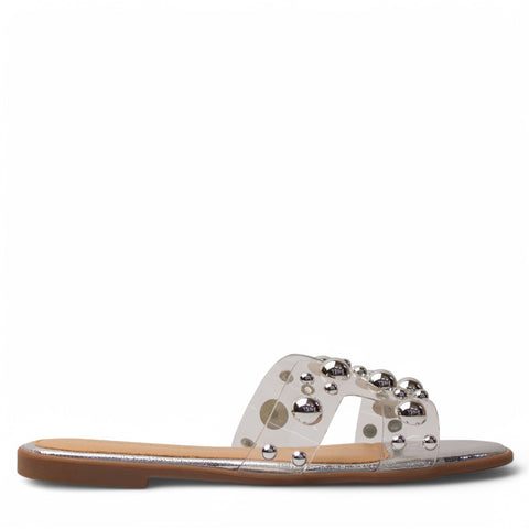 Europeon Union Women Silver Plastic Slipper #3864