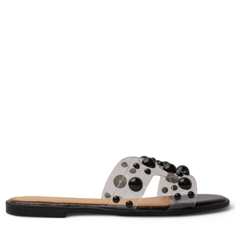 Europeon Union Women Black Plastic Slipper #3866